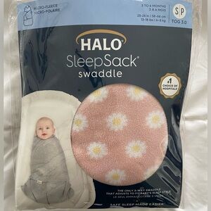 Halo SleepSack Swaddle in Pink with Daisy Design
